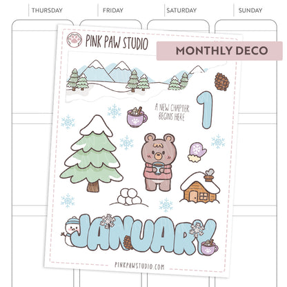 Monthly Deco stickers - January