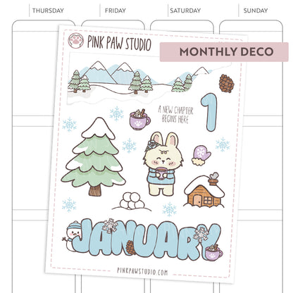 Monthly Deco stickers - January