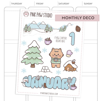 Monthly Deco stickers - January