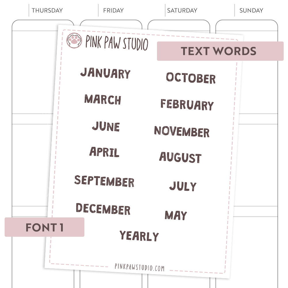 Text words: MONTHS