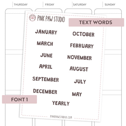 Text words: MONTHS