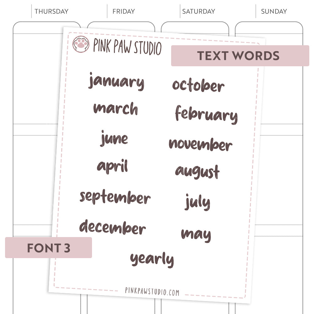 Text words: MONTHS