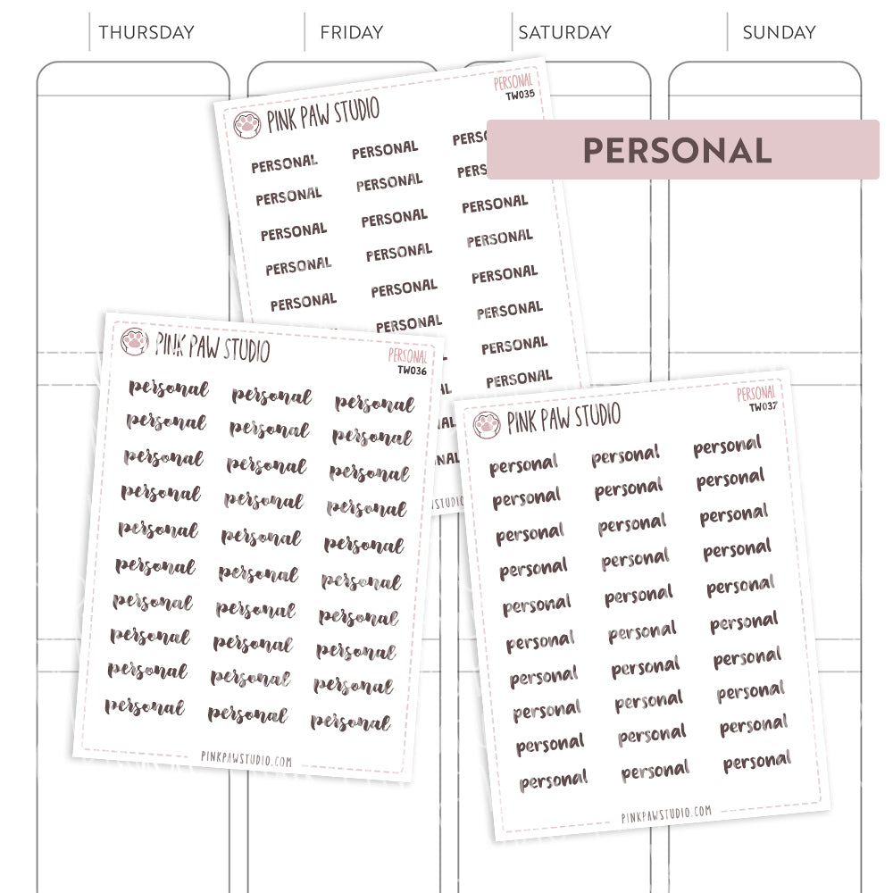 Text words: PERSONAL