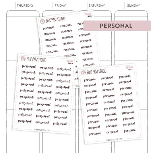 Text words: PERSONAL