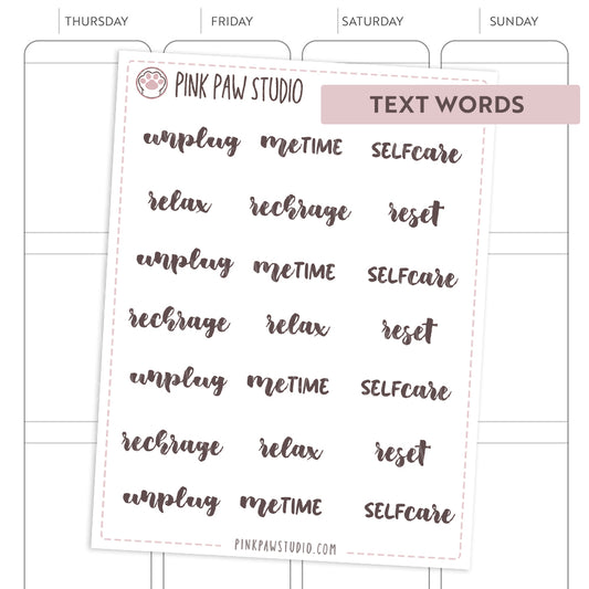 Text words: SELFCARE