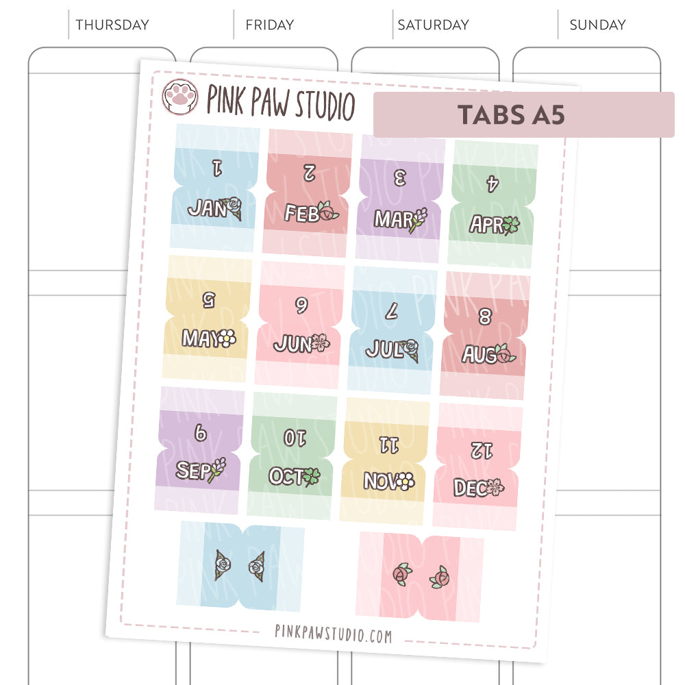 Monthly tabs - PPS colors