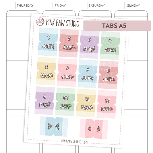 Monthly tabs - PPS colors