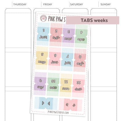 Monthly tabs - PPS colors