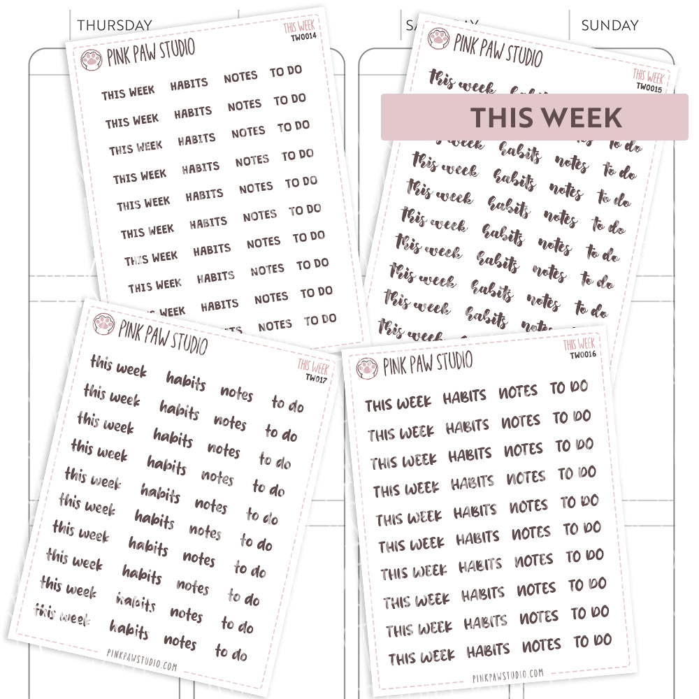 Text words: THIS WEEK