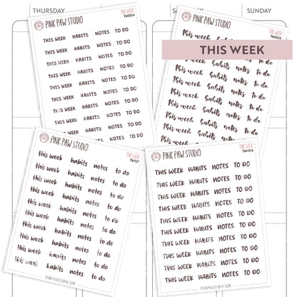 Text words: THIS WEEK