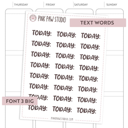 Text words: TODAY