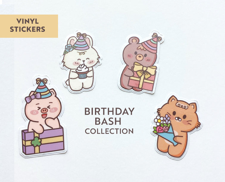 Vinyl Stickers Birthday Bash