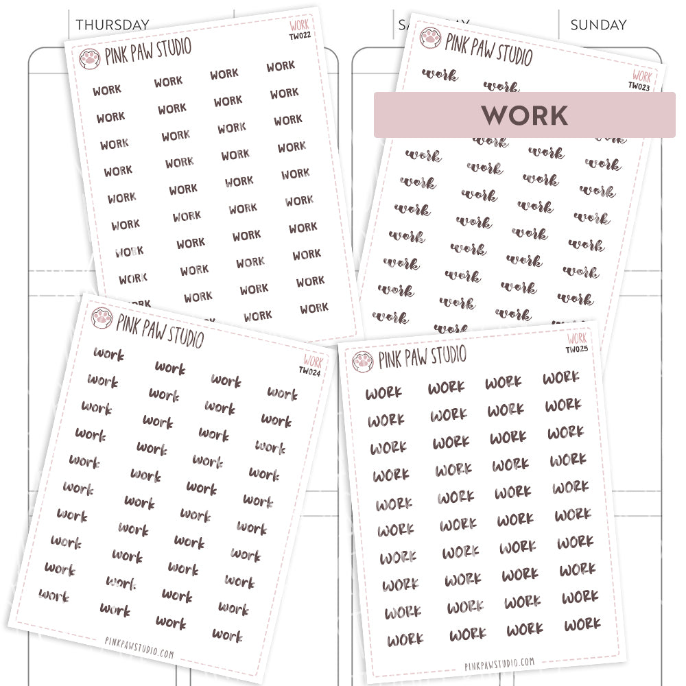 Text words: WORK