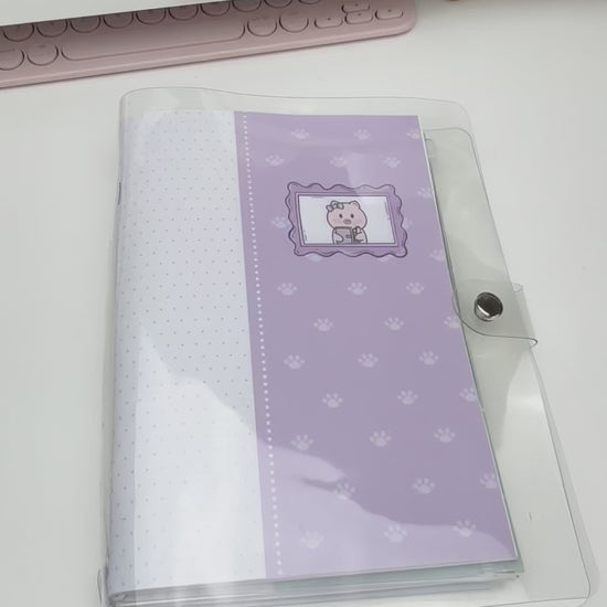 Clear Binder with 4 booklets and a zipper bag insert