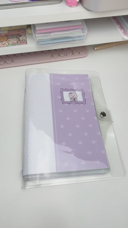 Clear Binder with 4 booklets and a zipper bag insert