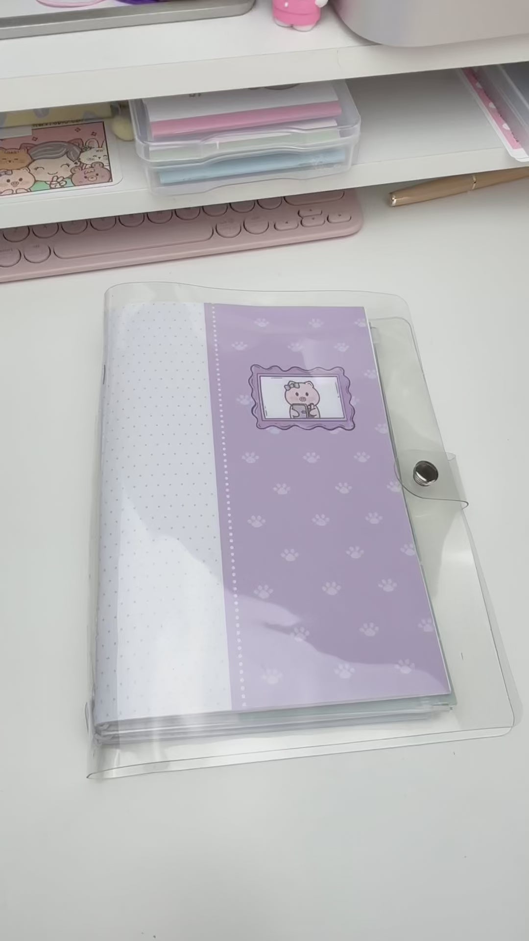 Clear Binder with 4 booklets and a zipper bag insert