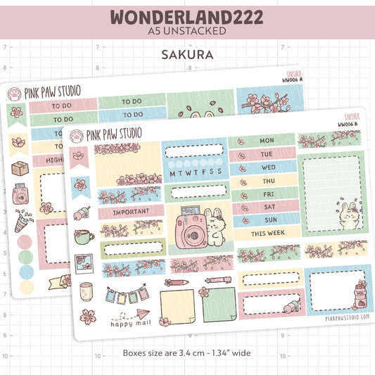 Wonderland222 A5 unstacked Kit - Sakura