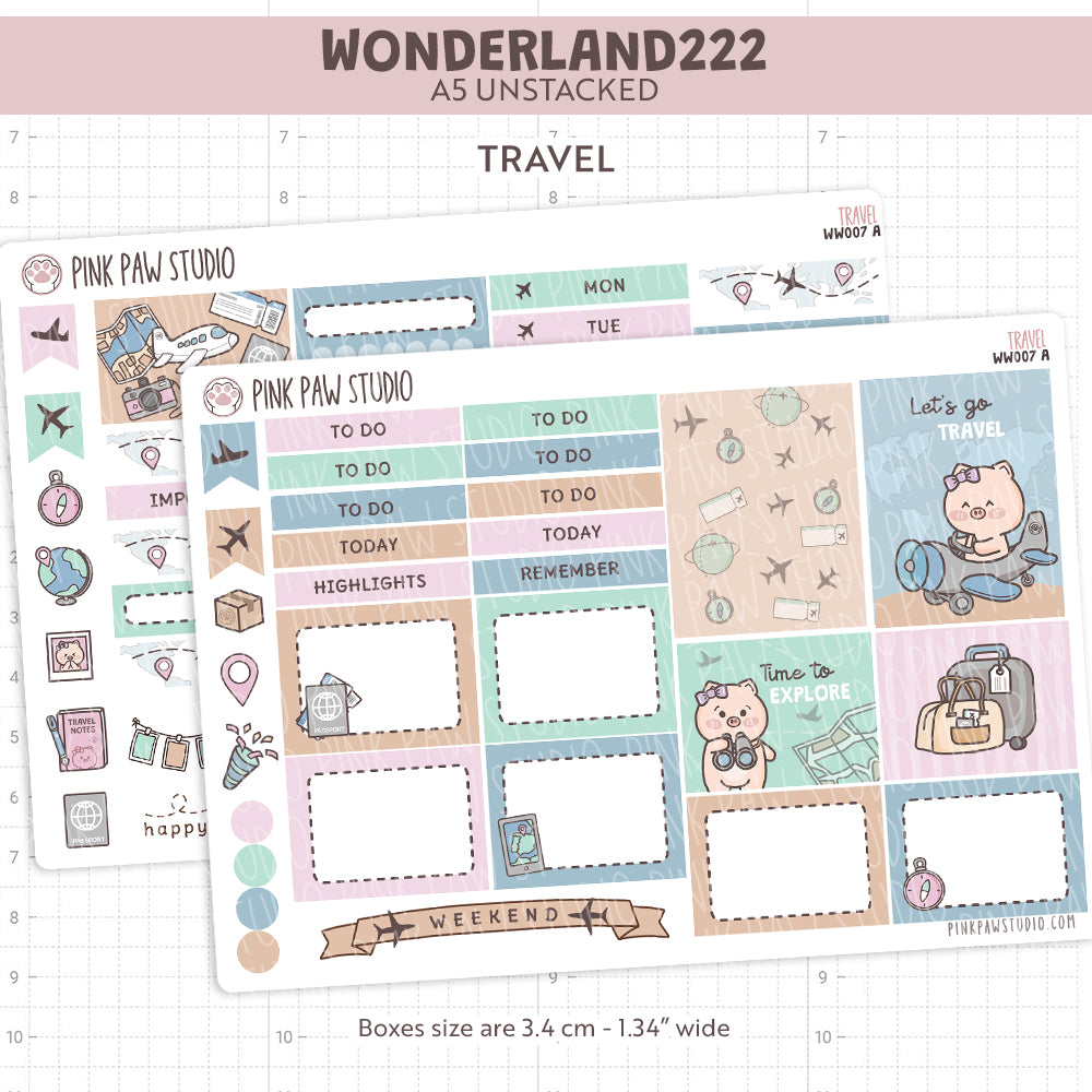 Wonderland222 A5 unstacked Kit - Travel