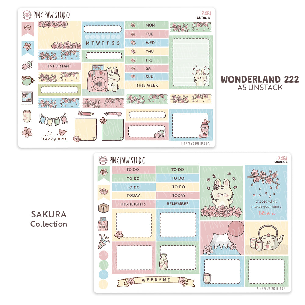 Wonderland222 A5 unstacked Kit - Sakura